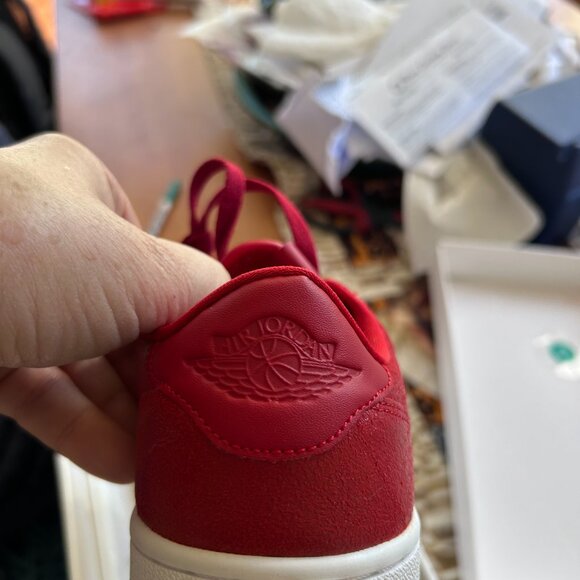 Red Nike Jordan 1 Retro Low NS - Women's size 7 - Picture 9 of 10